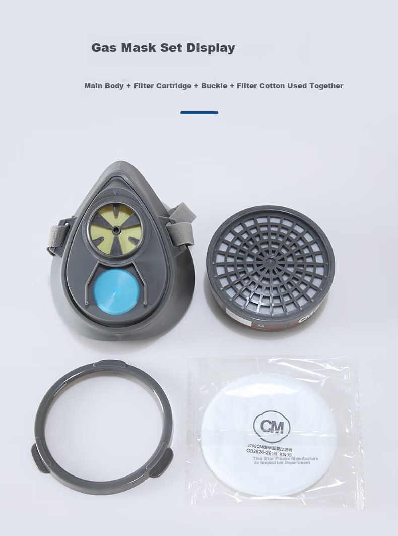 CM Chaomei 3300 Gas Mask Industrial Spray Paint Protective Anti-Formaldehyde Toxic Gas Chemical Pig Nose Respirator (1 Box) 3