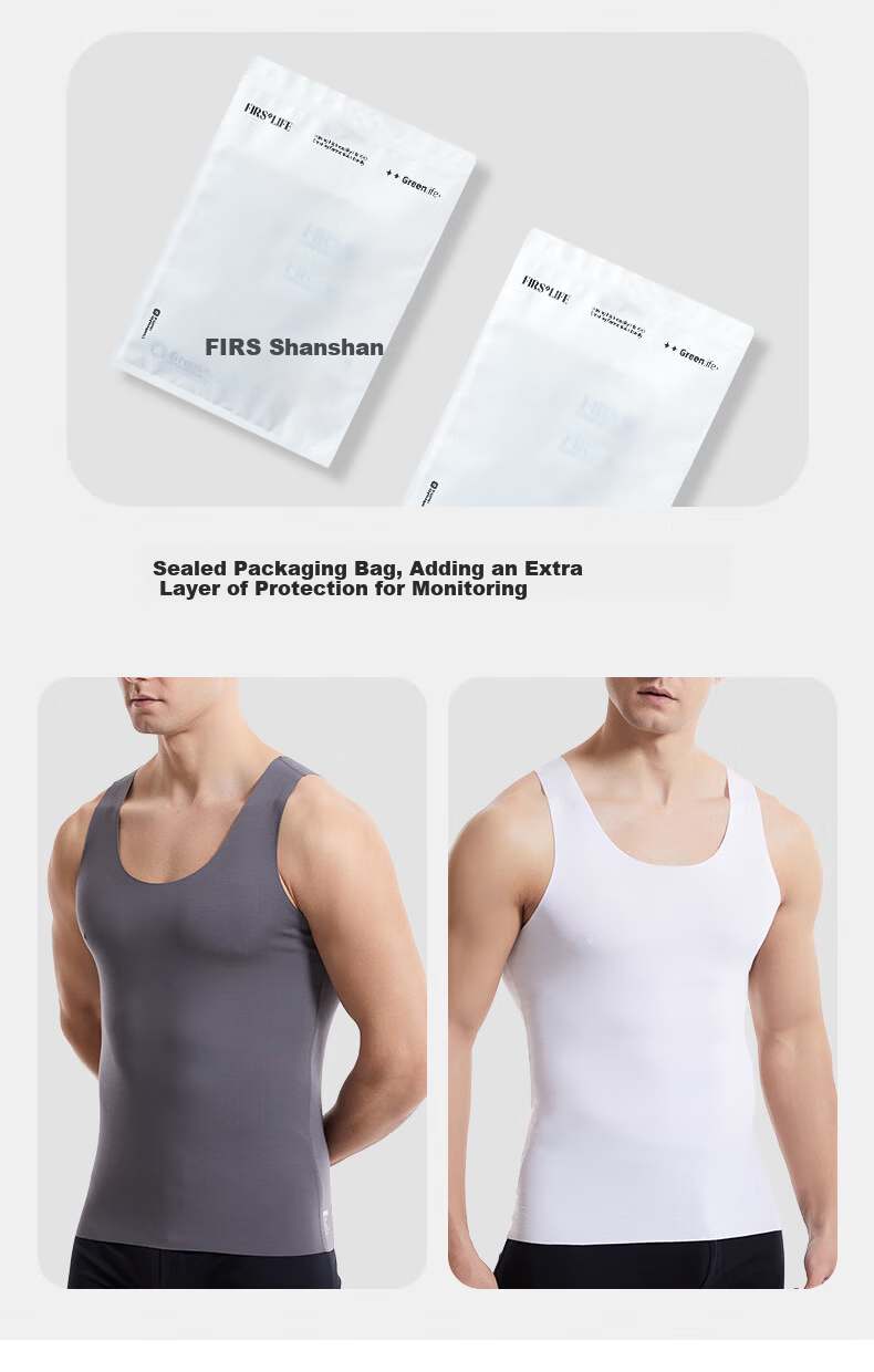 FIRS Men's Vest [80S Lenzing Modal] Round Neck High Elasticity Cooling Breathable Seamless Base Layer Tank Top Plus Size 11