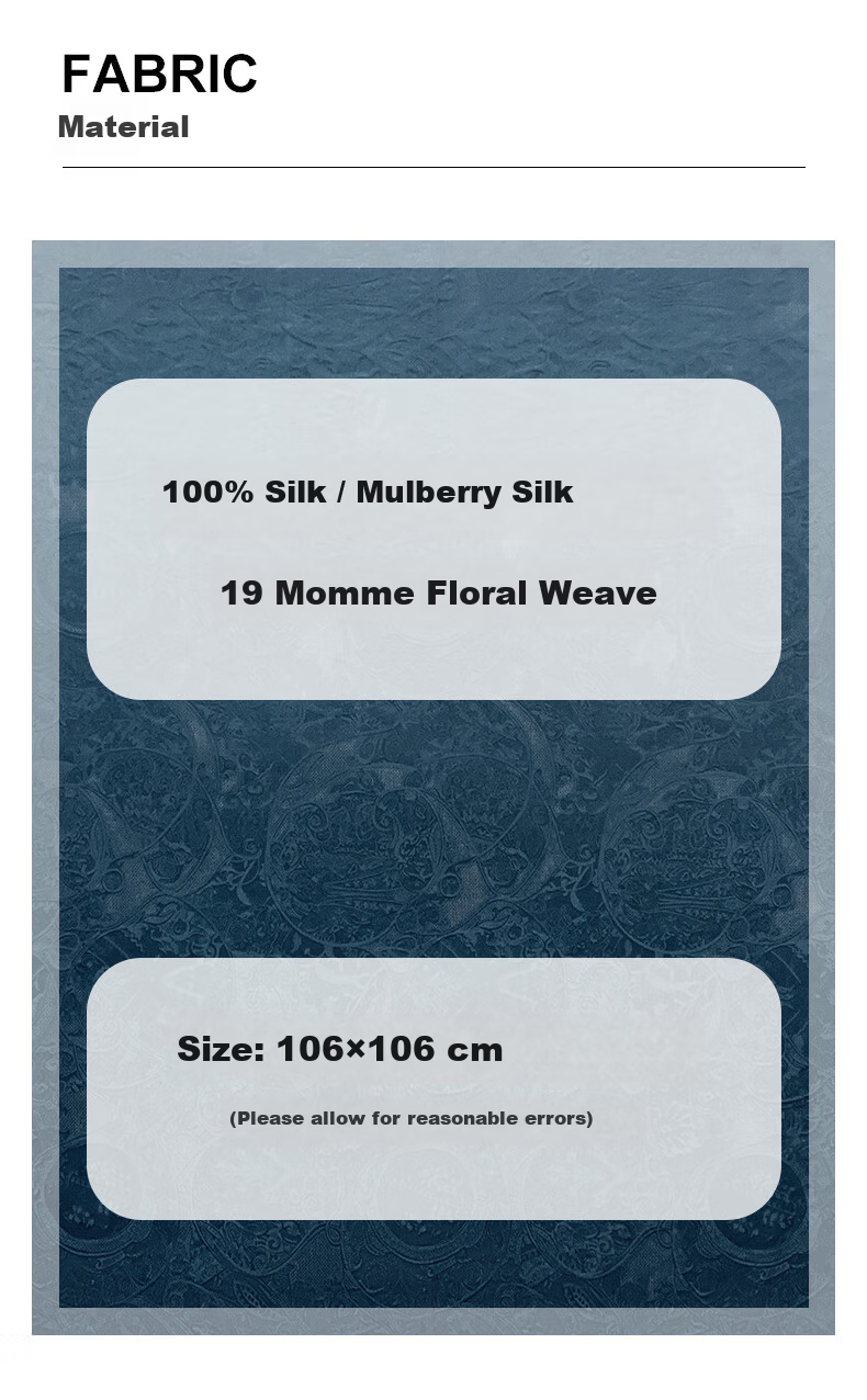 Hangsi Mansion Pure Silk Mulberry Silk Scarf Inner Wear Square Scarf Gift for Mom Women's Day Birthday Luxury Gray Floral 4