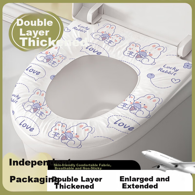 JAJALIN Disposable Toilet Seat Covers Non-woven Fabric Printed Travel Hotel Home Toilet Seat Cushion 10-Pack