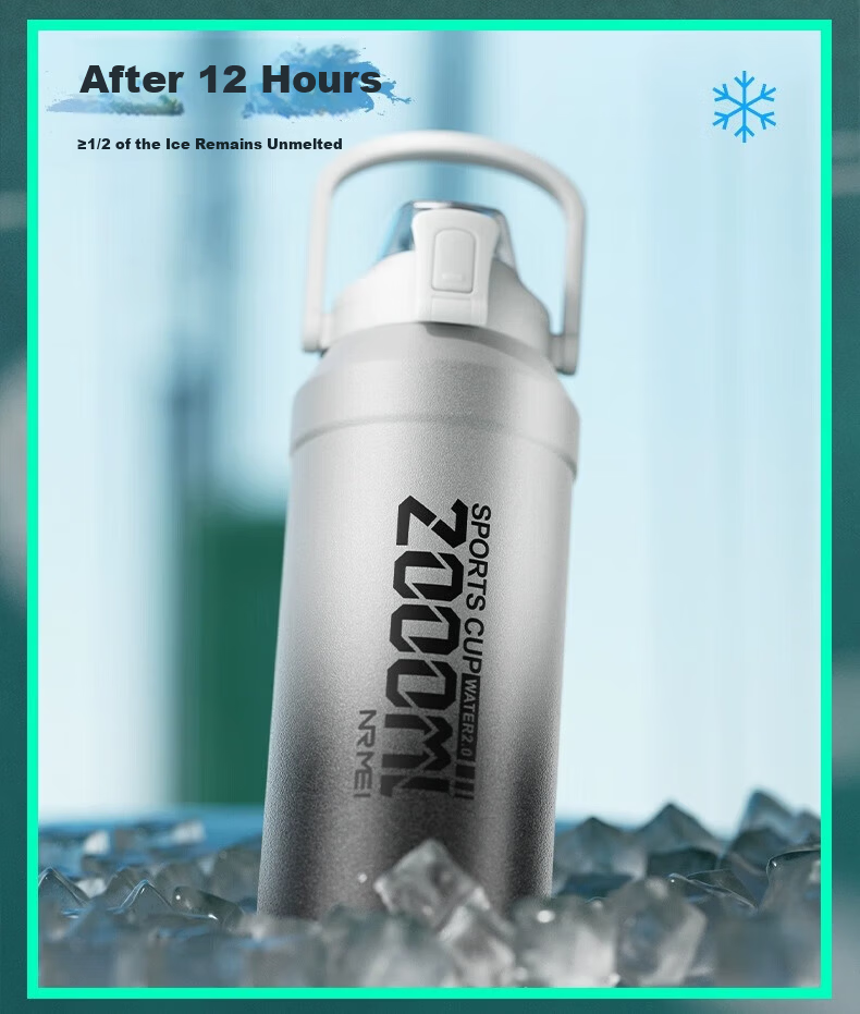 NRMEi Large Capacity Insulated Water Bottle for Men with Tea Separation, Portable Outdoor Sports Student Straw Cup 5
