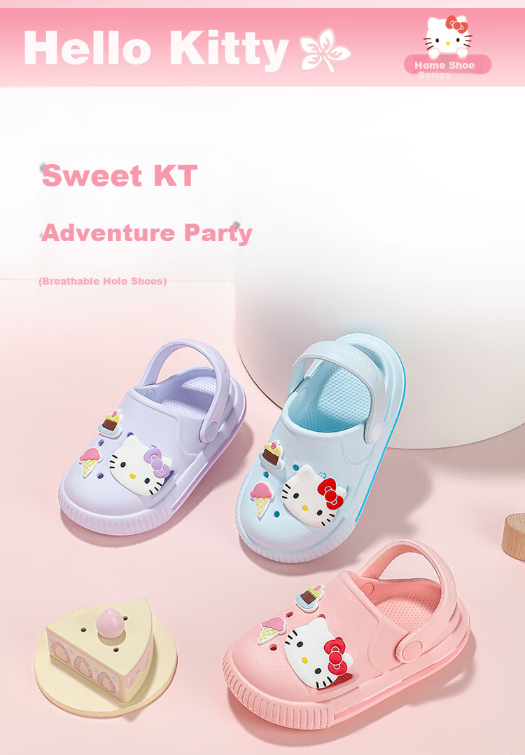 HELLOKITTY Girls' Clog Shoes Kuromi Sandals Children's Lightweight Comfortable Beach Garden Shoes 5857 Pink Size 31 1