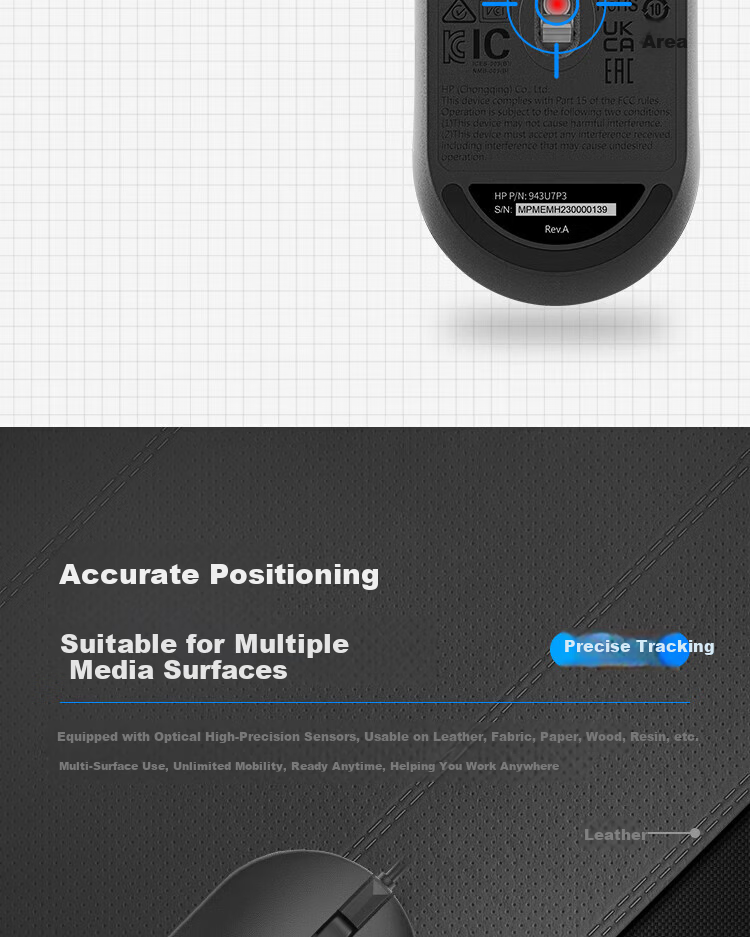 HP Wired Mouse for Laptop, Business Office, Non-Slip, Plug-And Desktop Computer Gaming Mouse, Durable Office Mouse with Good Value for Money 6