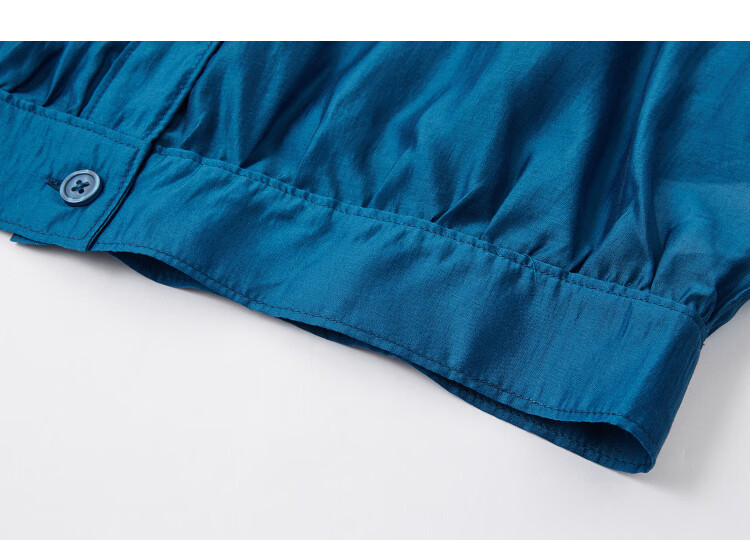 Demana [Smooth Tencel] Spring Lightweight Outdoor Crew Neck Wrinkled Hem Loose Short Petite Women's Jacket 13