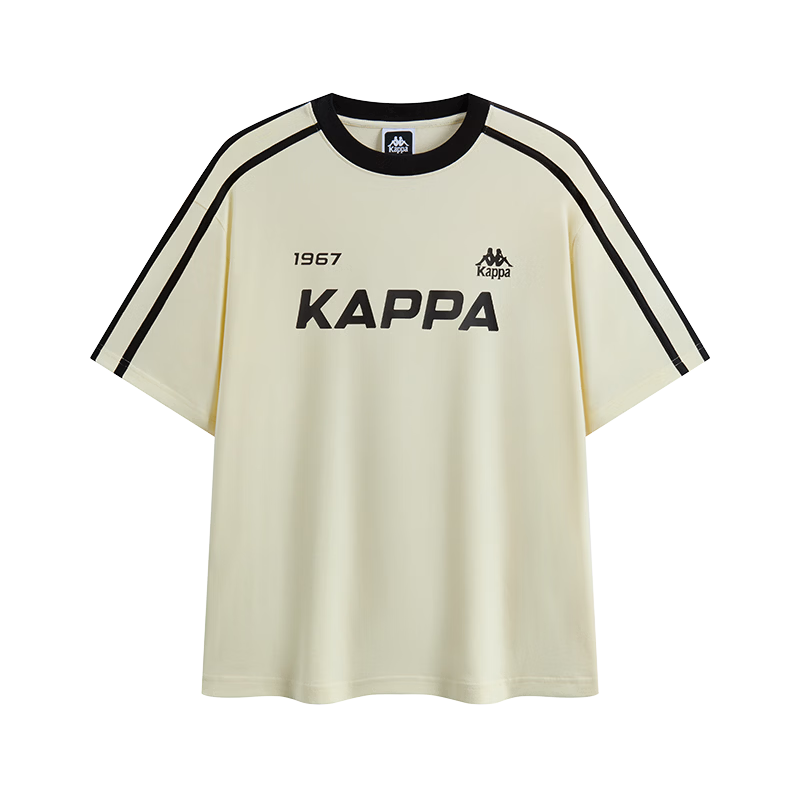 Kappa Back-to-Back Cotton Sports Short Sleeve T-Shirt Men Summer 2026 New Casual Half Sleeve Top K0FX2TD09D Black XL