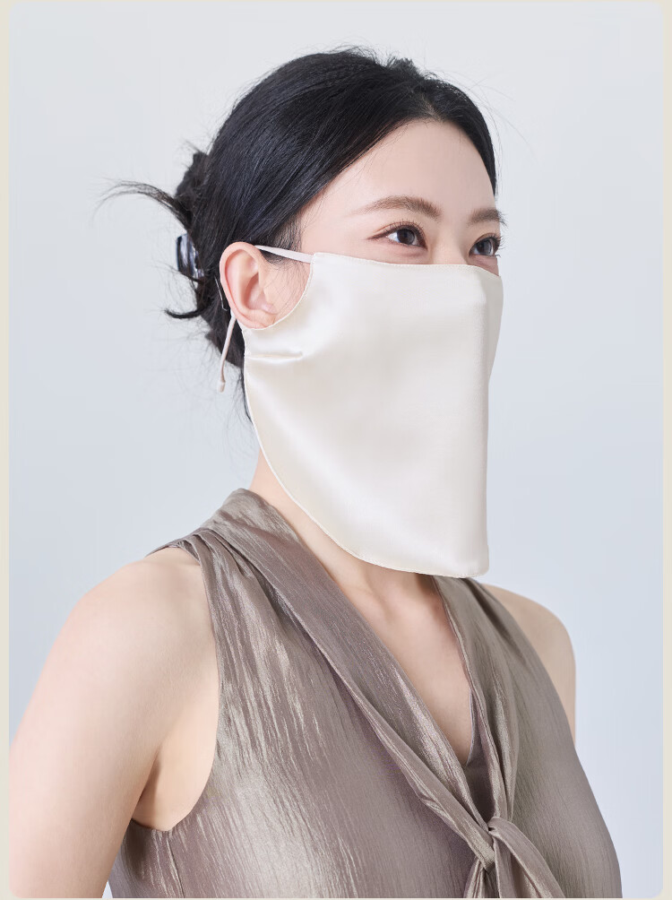 JIUMU Women's Silk Sun Protection Face Mask Summer Outdoor UV Protection Breathable Full Face Veil for Driving 13