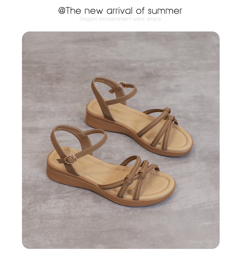 MULINSEN Women's New Commuter Elegant Roman Sandals Breathable Lightweight Summer Sandals Coffee Size 35 13