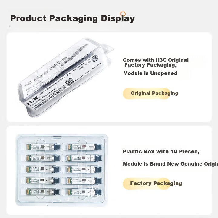 H3C SFP-GE-SX-MM850-D Original Single Pack Gigabit Multimode Dual Fiber Dual Core Optical Module 0.55KM Dual Fiber Module LC Interface 850nm Optical Port Commercial Module