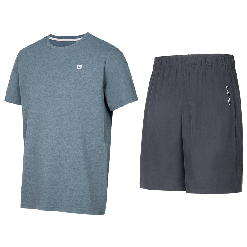 Keep Sports Set Men's Short Sleeve and Shorts Quick-Dry T-Shirt for Physical Fitness Test Running Basketball Badminton