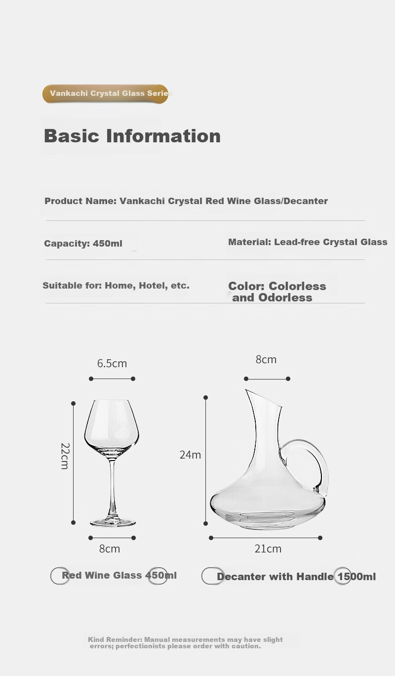 FANKAQI Luxury Crystal Wine Glass Set with Decanter for Housewarming and Wedding Gifts 12