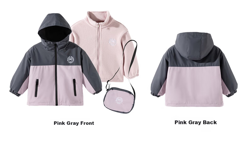 Disney Kids Autumn Winter New Three-in-One Waterproof Windproof Warm Jacket Two-Piece Set Blue Gray 130 15