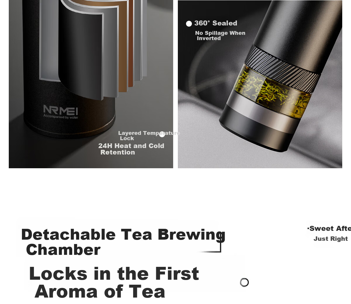 NRMEi Insulated Tea Separation Smart Water Bottle 316 Stainless Steel Men's Business Office Car Travel Gift Cup 4