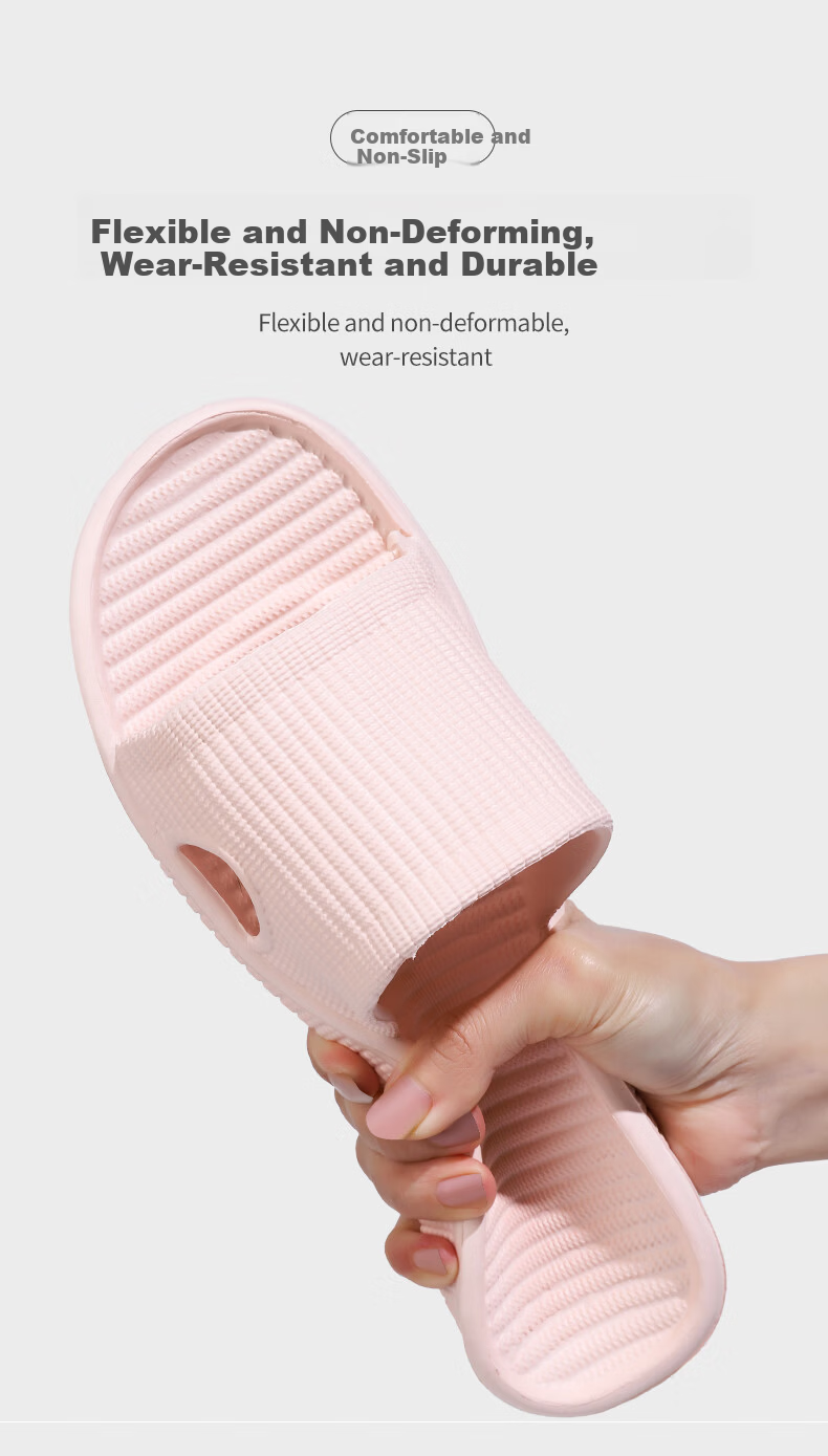 FOOTOPPO Men's Summer Slippers Home Indoor Soft Sole Non-Slip Bathroom Shower Slippers for Men and Women 4