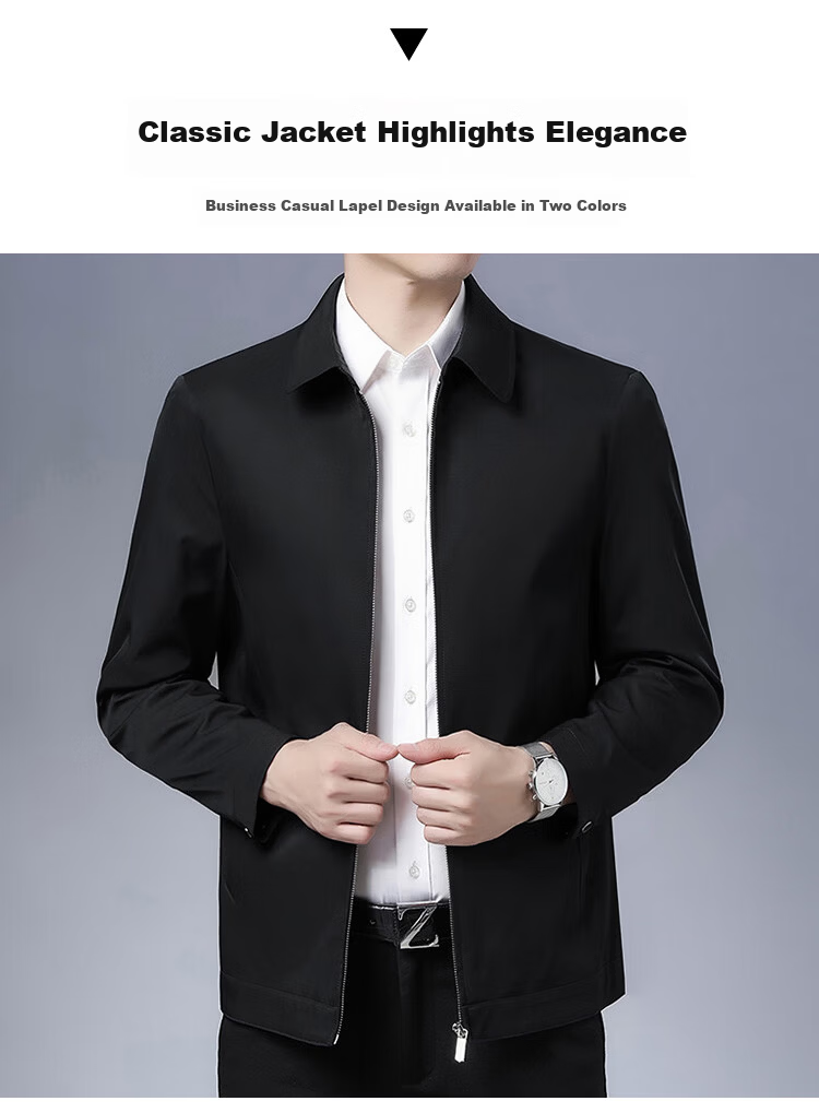 TUCANO Men's Business Lapel Jacket Casual Versatile Fashion Top Black 3XL Father's Day Gift 1