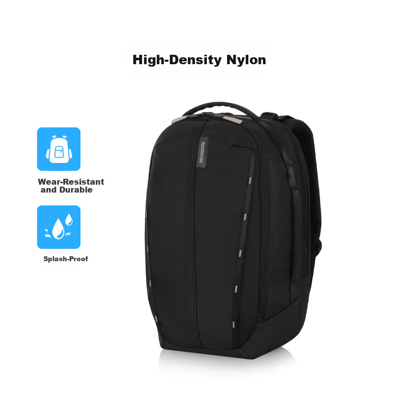 American Tourister Men's Backpack Large Capacity Travel Outdoor Bag School Bag Hu Xianxu Style Functional Bag NB3 Classic Black