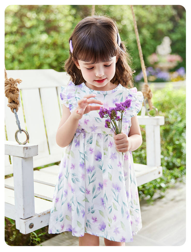 JELLYBABY French Series 2026 Summer New Children's Dress Girls' Floral Sleeveless Princess Dress 34