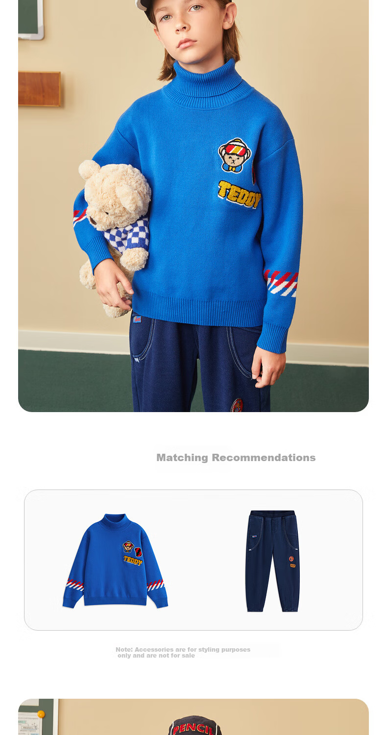MQD Winter New Boys' Turtleneck Thickened Warm Sweater 8