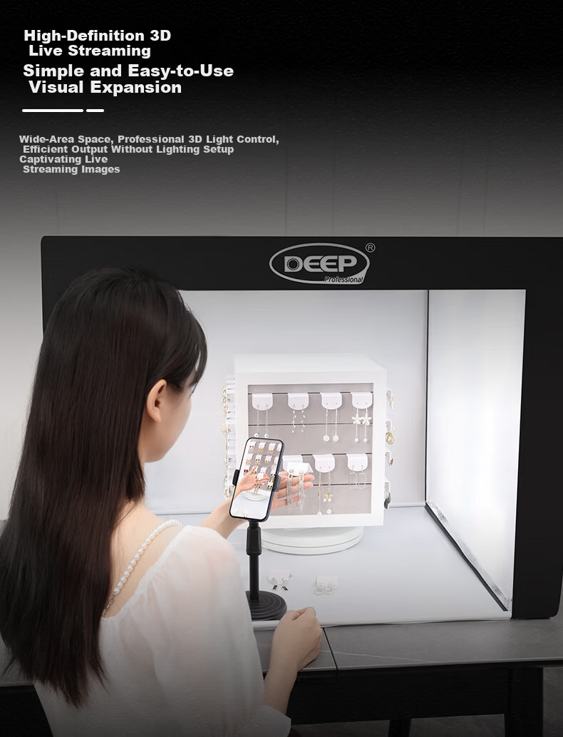 DEEP 2025 New 60x40cm Photo Studio Video Multifunctional Small Fill Light Jewelry Product Shooting Lightbox E-commerce Still Life Professional Simple Props 3