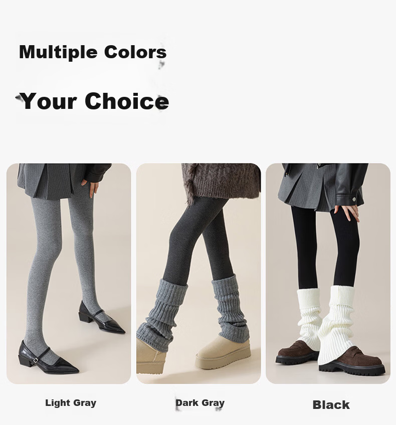 LangSha Women's Autumn Winter Cotton Vertical Stripe Leggings Slim Fit Thin Tights Black One Size 19