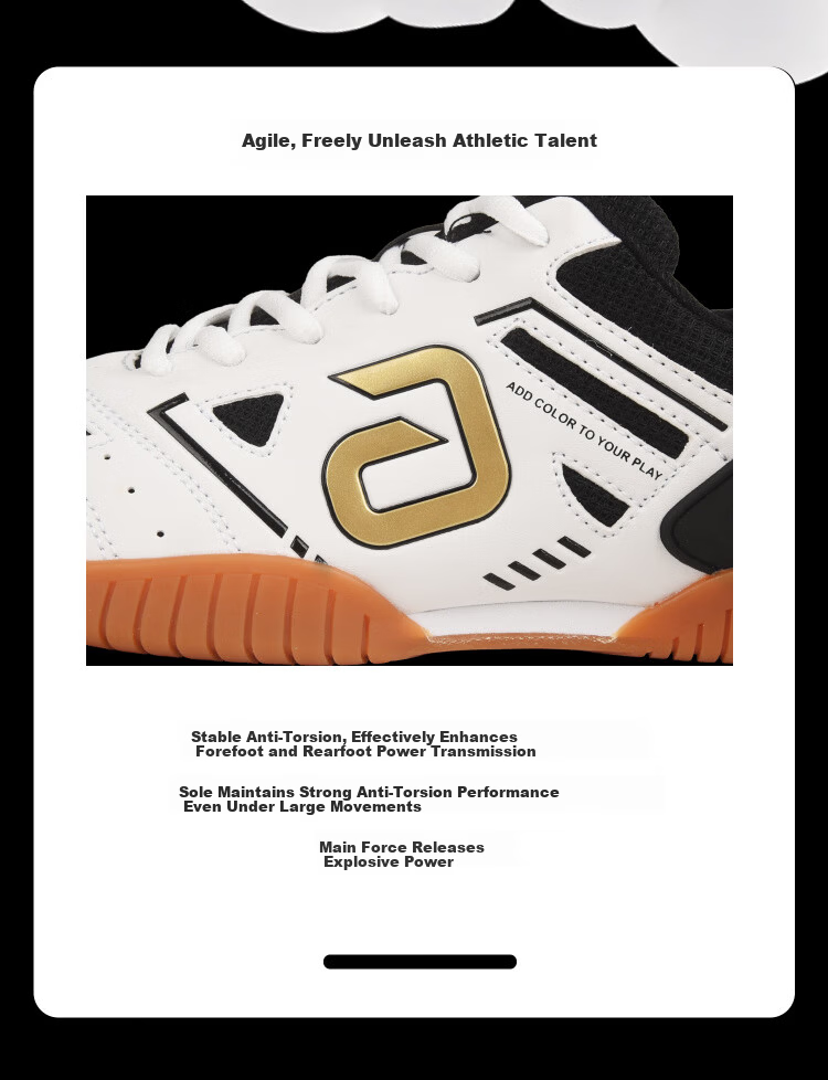 ANDRO An Duo Table Tennis Shoes Men Women Non-slip Wear-resistant Sports Shoes Tianrui TORIN Platinum Size 40 7