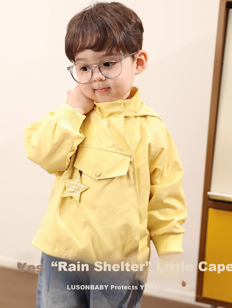 LUSON Little O Dad Boys' Autumn Hooded Star Jacket Cute Baby Boys' Fall Coat with Pointed Hood 1