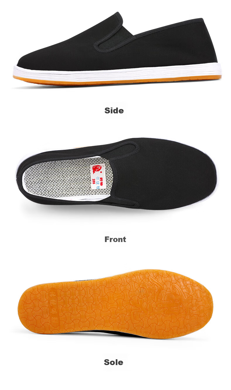BUSHEYUAN Traditional Handmade Multi-layer Sole Elderly Shoes Men's Middle-aged and Elderly Dad Shoes YW03JP Beef Tendon Sole Size 39 20