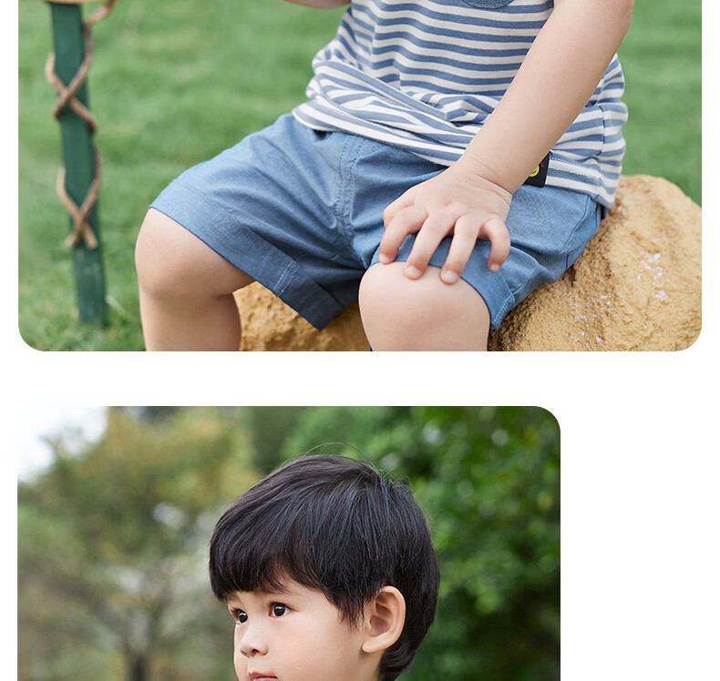 JELLYBABY 3D Polo Collar Summer Boys' Casual Set Lightweight Short Sleeve T-Shirt Loose Fit Comfortable 12