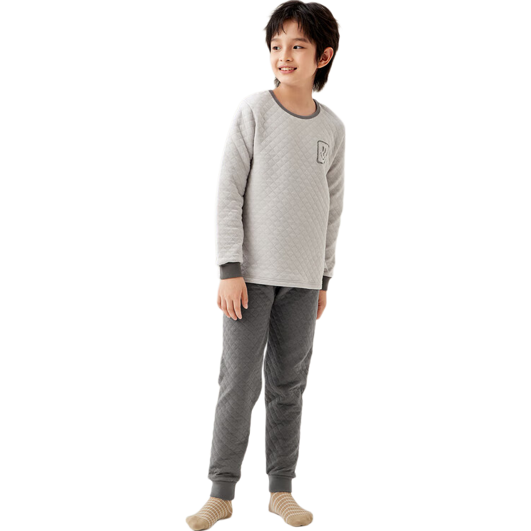 Balabala Boys' Winter Thermal Underwear Set Thickened Cotton-Padded Autumn Top and Bottom Pajamas 208424169107
