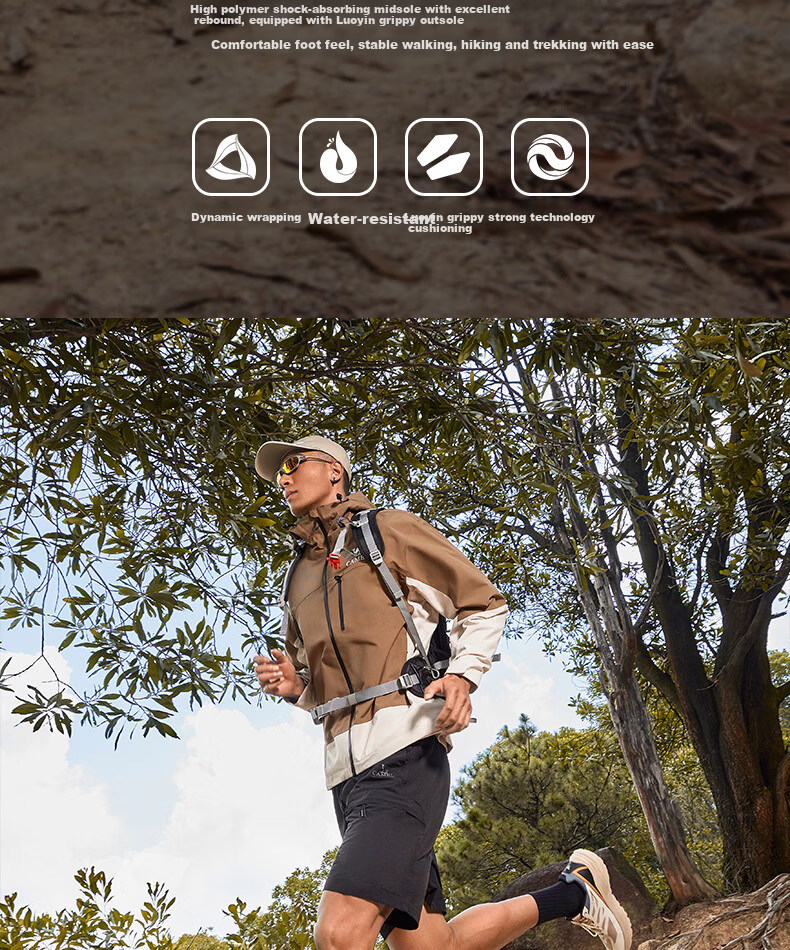CAMEL Lianshan Outdoor Hiking Shoes 2025 Autumn New Unisex Non-slip Shock Absorption Trail Shoes 4
