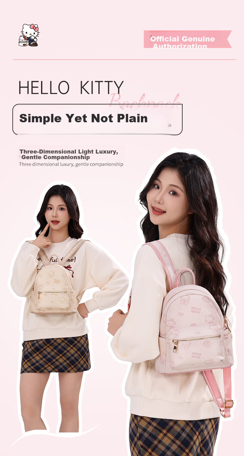 SANRIO Hello Kitty Backpack for Women 2026 New College Student School Bag Birthday Gift 2