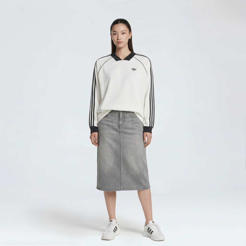 Adidas Originals Women's 3S JAQUARD LS Long Sleeve Top KG3711 White S 5