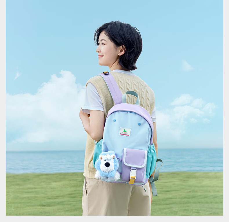SHUKIKU Children's Doll Backpack, Kindergarten Schoolbag, Elementary School Student Water-Resistant Backpack, Tomato Milk Yellow M 20