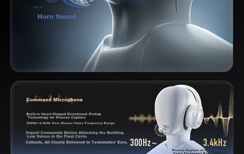 IKF King G Five-Mode Wireless Noise-Cancelling Gaming Headset Over-Ear 2.4G Wired Bluetooth 7.1 Surround Sound LDAC High-Resolution E-Sports Noise-Cancelling Microphone Sky Blue 37