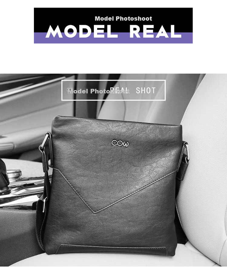 COW Men's Shoulder Bag Business Casual Crossbody Chest Bag Backpack Handbag 8610 Vertical Style 5