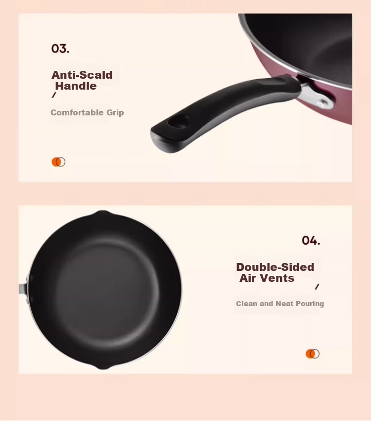 Joyoung Non-Stick Wok Household Stir-Fry Pan Large Flat Bottom Frying Pan Stove Compatible 28cm with Lid 10