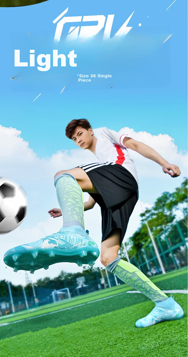 DEERWAY Adult AG Stud Soccer Shoes Grass Field Match Training Durable Non-slip White Gray Black AG Studs Size 35 6