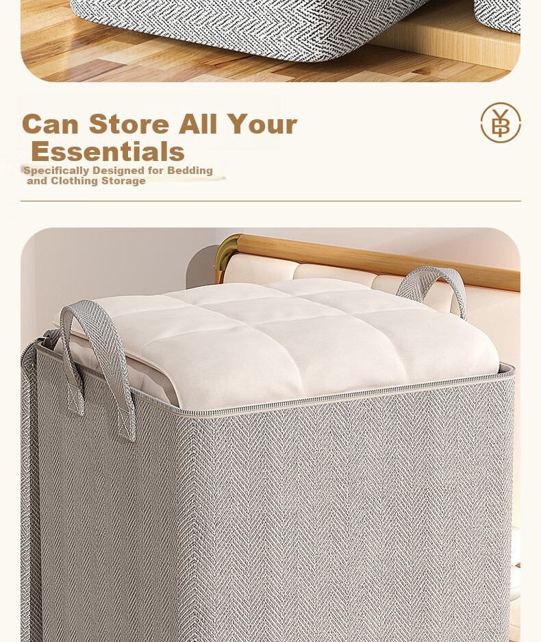 Bingyou Large Capacity Clothes Storage Bag Quilt Storage Box Organizer Moving Packing Storage Basket Box Tool 7