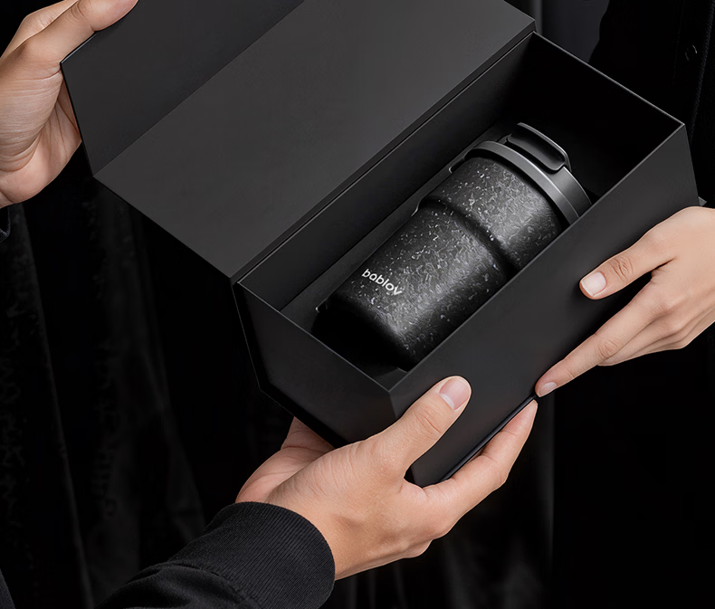 BABLOV Huaban Sen Coffee Cup Titanium Cup 99.9% Pure Titanium Insulated Water Bottle High-end Men's Birthday Gift 380ml 14