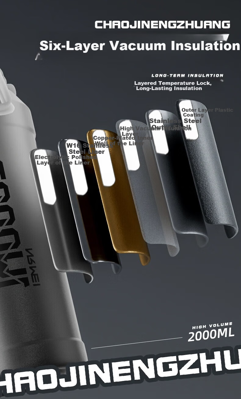 NRMEi Large Capacity Insulated Water Bottle for Men with Tea Separation, Portable Outdoor Sports Student Straw Cup 12