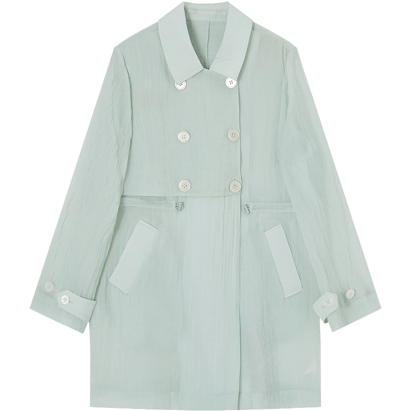 Demana Romantic Encounter Spring Paper-Thin Lapel Double-Breasted Elastic Waist Loose Slim Women's Trench Coat Premium Quality
