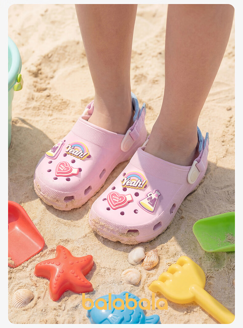Balabala Kids Summer Slippers Boys Indoor Cute Hole Shoes Soft Sole Lightweight Cartoon Beach Shoes 15