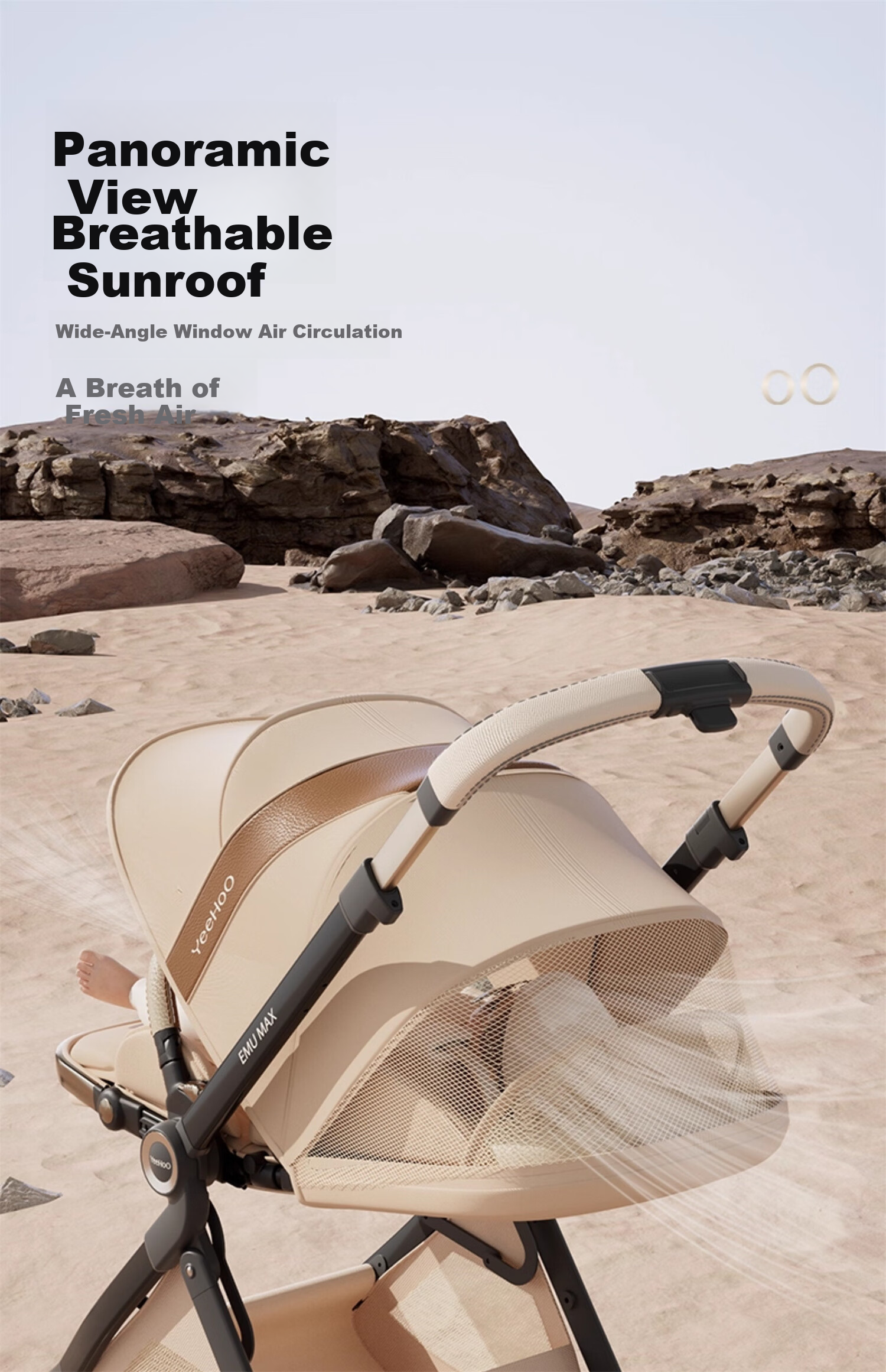 Elittile x emumax Baby Stroller Lightweight Newborn High Landscape Baby Pram Flowing Amber 29
