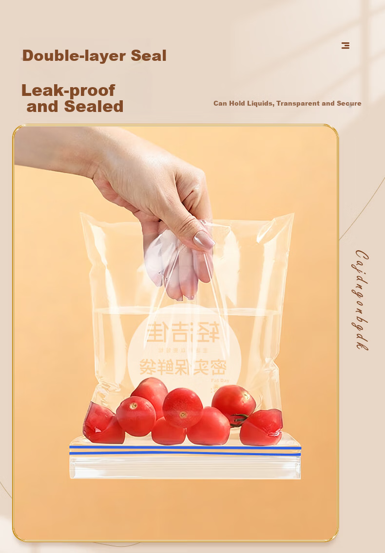 Qingjie Jia Food Sealing Bags Refrigerator Food Storage Fresh-Keeping Bags Small Medium Large Combo 110 Pieces 4