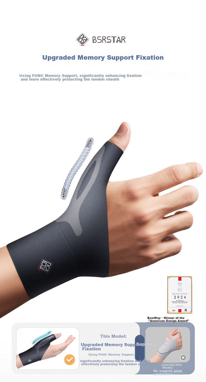 Bestray Thin Wrist and Thumb Support Brace Professional Sports Wrist Strap for Men and Women Sprain Stabilizer 8