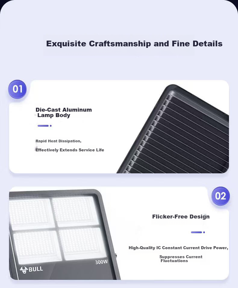BULL LED Floodlight Outdoor Street Light Yard Light Billboard Light Camping Light IP65 Waterproof MG-F100A-AE Haoxiang Series 6500K White Light 100W 11