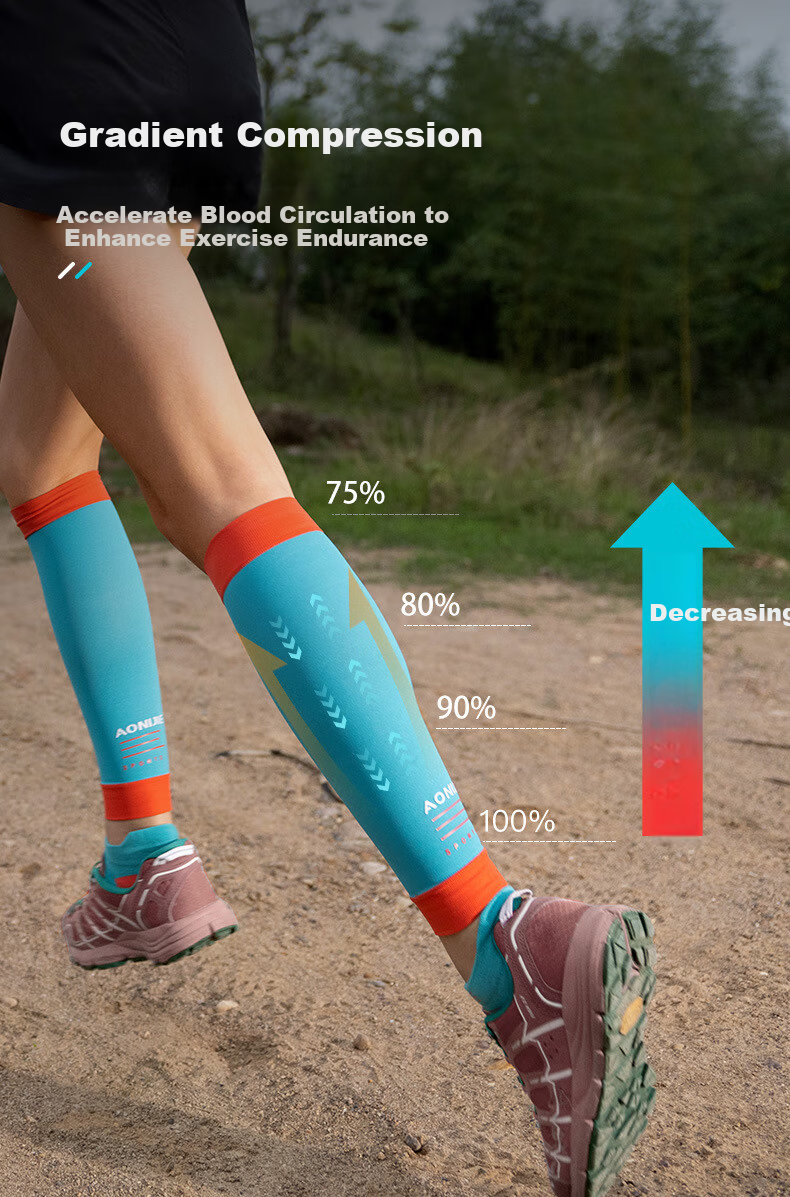 AONIJIE Sports Running Calf Sleeves Leg Guards Knee Support Breathable Elastic Compression for Muscle Strain Jogging 4