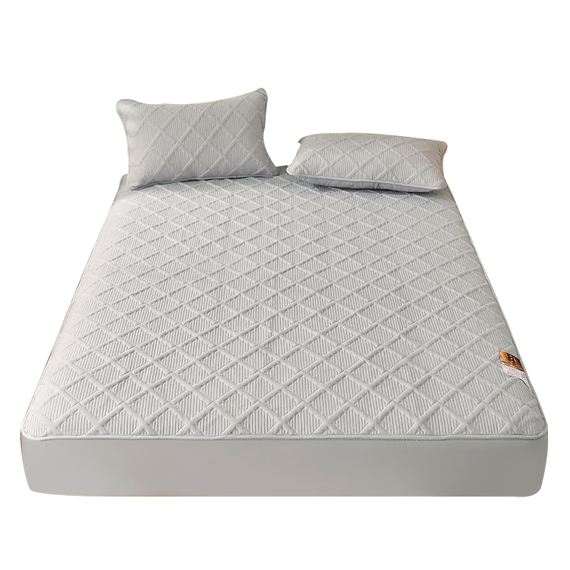 MUJI A-Class 100% Cotton Quilted Fitted Sheet Single Piece 1.8x2m Mattress Protector Full Coverage Bed Sheet
