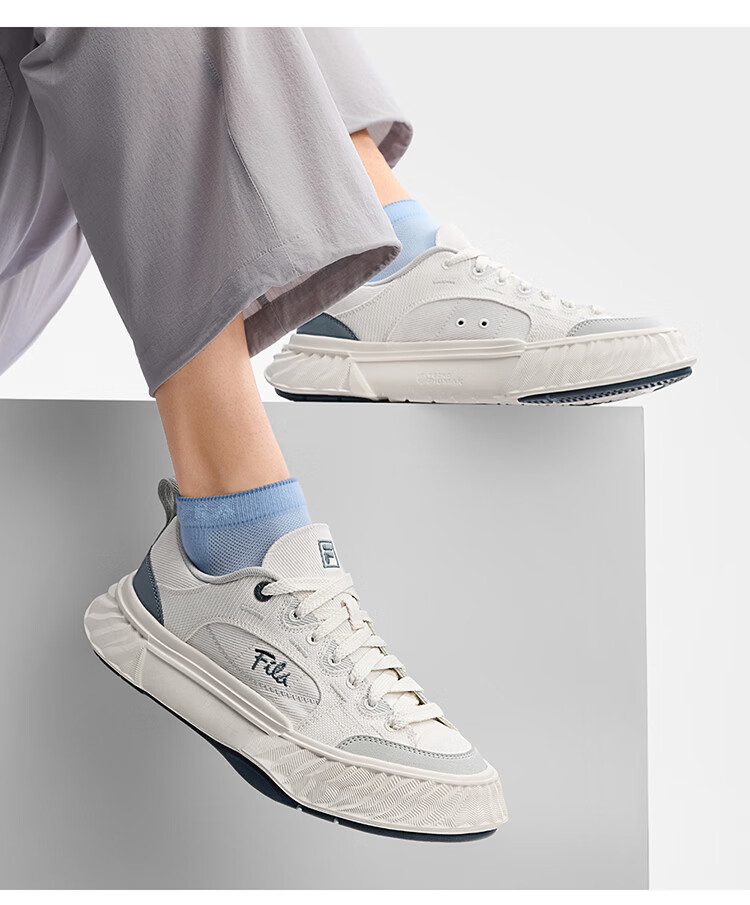 FILA Official Men's Shoes FOSSO 1+ Canvas Mesh 2026 Summer Rock Hiking Shoes 1+ Fashionable Breathable Casual Shoes 34