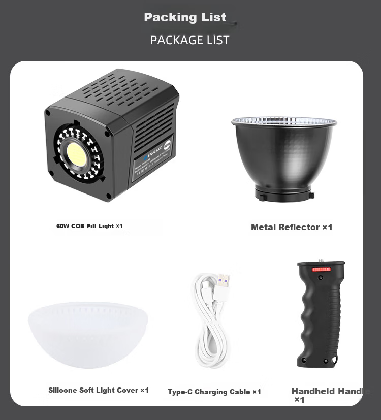 Pangniu 60W COB Handheld Photography Live Streaming Light Vlog Video Recording Bi-color Fill Light PU4119B Live Streaming Photography Light 14