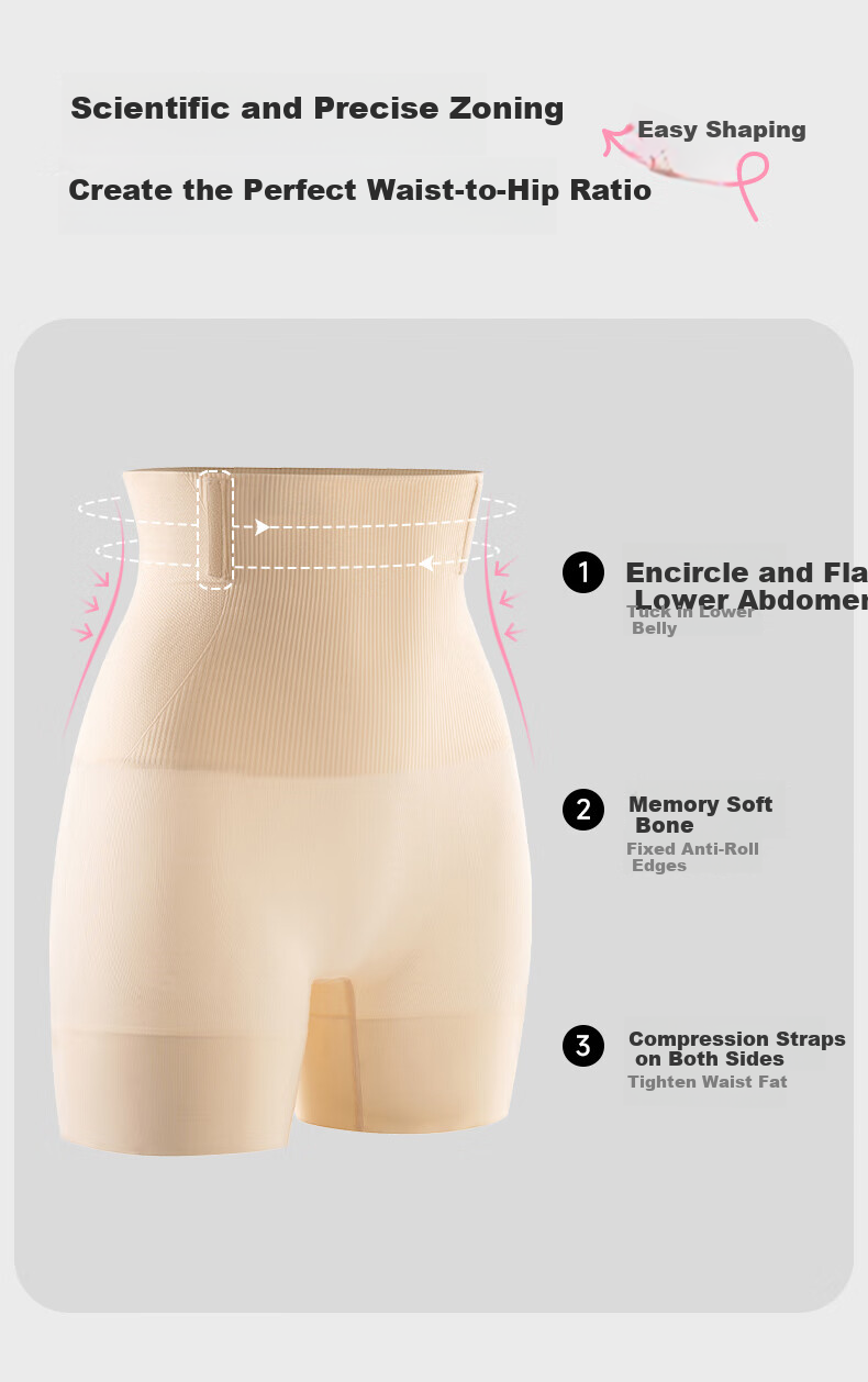 Ziyouxi High Waist Tummy Control Seamless Shaping Hip Lift Safety Shorts Postpartum Waist Slimming Underwear 2